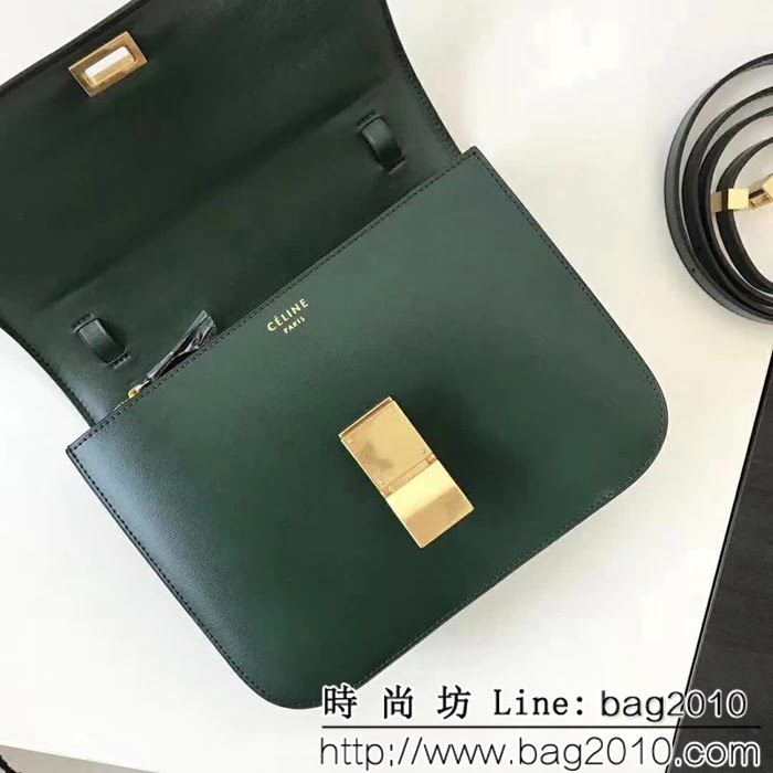 CELINE賽琳原單 高版本box 大號墨綠色豆腐包 SL1584